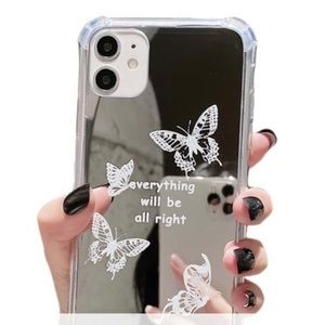 NIB Butterfly Mirror Anti-Fall Sleeve Phone Case For IPhone 13